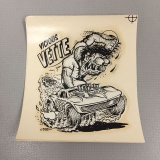 Collectible Vintage Rat Fink Ed Roth Vicious Vette Water Slide Decal