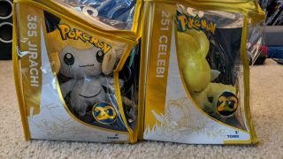 Pokemon 20th Anniversary Jirachi And Celebi Plush In Bags