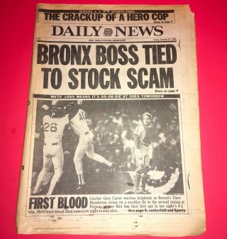 Daily News Oct.  24,  1986 Red Sox Win Game 5 World Series 4 - 2