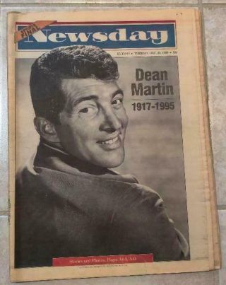 12/26/1995 - Ny Newsday - Rat Pack Member,  Dean Martin Dies