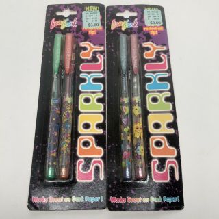 Vintage 90s Lisa Frank Dream Writers Sparkly Gel Pen Rare 2 Packs/4 Pens Nos