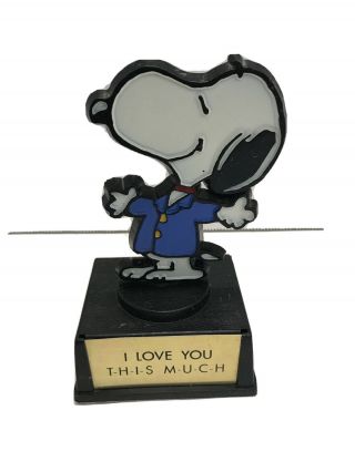 1972 Vintage Snoopy Trophy I Love You This Much Aviva Ufs Made In Hong Kong 5 "