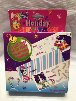Vtg Lisa Frank Holiday Gift Tags With Decorating Stickers
