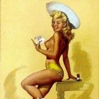 Brown & Bigelow Cowgirl Pin - Up Playing Cards Mixed Decks Quick On The Draw Ohio