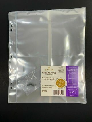 Nip Hallmark 4 - Pocket Large Photo Album Refill Package 8 Pages Ar 6071 W.  Posts