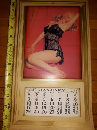 1954 Marilyn Monroe Calendar Golden Dreams Black Lingerie Collectible Pinup Girl