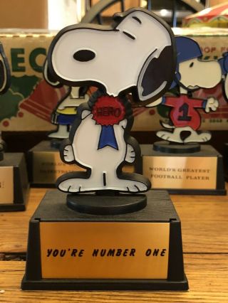 Vintage Snoopy Trophy Aviva You’re Number One Hero