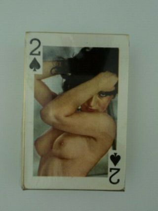 Vtg Nude Playing Cards Deck Pin Up Girls Gaiety 54 Models 2 Spades 1969