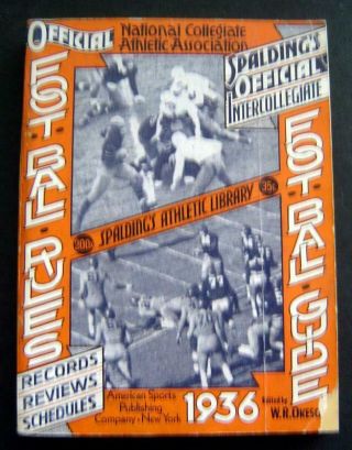 1936 Official Ncaa Football Guide Book W/ Rules Spaldings Athletic Library 200