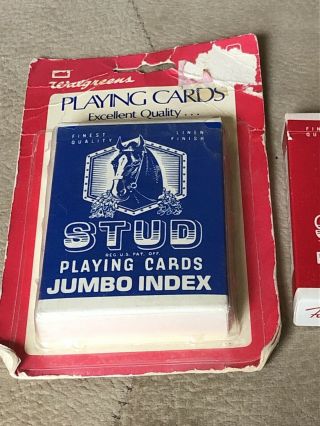Walgreens Playing Cards,  Stud Poker,  Vintage,  One. 2