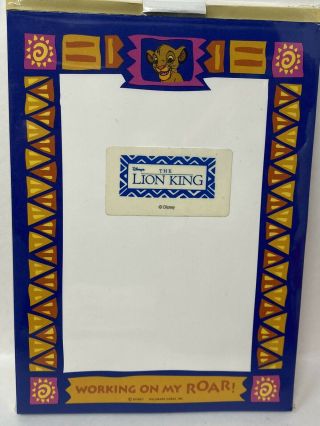 Vintage Hallmark Classic Disney The Lion King Decorative Memo Pad & Envelopes