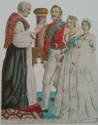 Lantiquechromoembosvictorianscrap.  Queen Victoria/prince Alberts Wedding 1840.