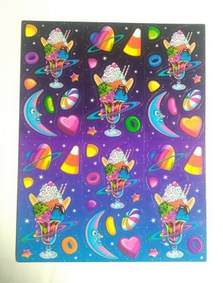 Vintage Lisa Frank Sticker Sheet S249 Ice Cream Sundae Space