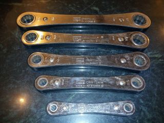 Vtg Sears Craftsman Box Wrench Set 5 - Piece 1/4 " To 7/8 " Made In U.  S.  A.  Quality