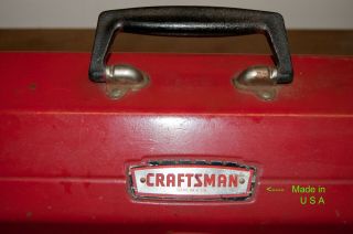 CRAFTSMAN Metal Tool Box 6520 w/ Removable Tray,  MADE IN USA circa 1970 2