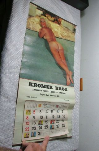 Vintage 1956 Pin Up Girly Risque Advertising Calendar Kromer Bros.  Chicago Il.