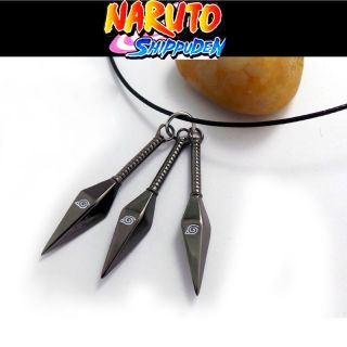 Naruto Anime Kakashi Kunai Pendant Ninja 3 Konoha Metal Necklace Cosplay Gift