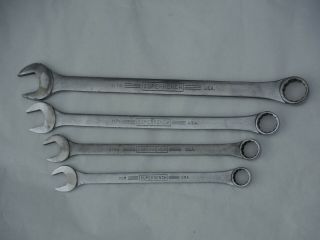 Williams Superrench Set Of 4 Combination Wrenches 7/8 ",  15/16,  1 - 1/16,  1 - 1/4 " Usa