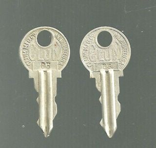 Fl77m - Matching Clum Dodge Brothers Brass Keys.  Both 85