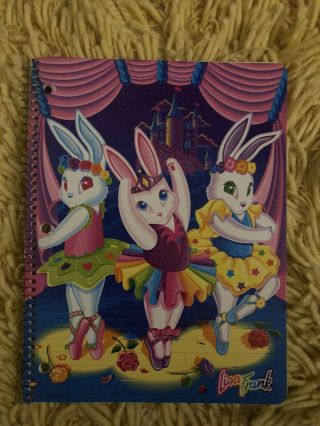 Vintage Lisa Frank Ballerina Bunnies Trio Spiral Notebook 1990 Dashley Notepad