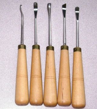 Vintage Dastra Wood Carving Tool Set Of 5 Made In Germany