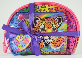 Lisa Frank 2 Piece Kids Travel Cosmetic Bags 8 " & 5 " Hunter Leopard Gift