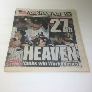 York Post: Nov 5 2009,  27th Heaven Yanks Win World Series