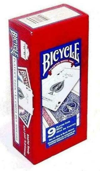 Bicycle Poker Size Standard Index Playing Cards,  9 Deck Players Pack [party]