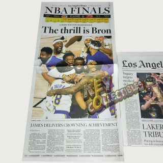 Los Angeles La Times Newspaper Lakers Nba Champs - 10/12/20 - Lebron / Davis