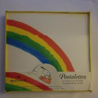 Vintage Hallmark Postalettes - Peanuts.  Snoopy And Woodstock.  1965.  New/sealed.