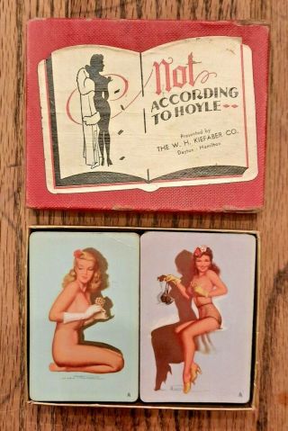 Vintage Not According To Hoyle Pinup Playing Cards 2 Decks Macpherson 1 Joker