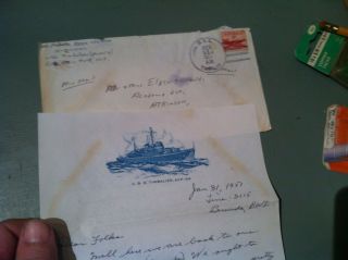 Old Military Letter 1968 U S S Timbalier Avp 54 Reynolds 1951 Bermuda Box15