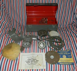 Vintage Sears Roebuck Craftsman 1/4 " Electric Drill W/box Model 315.  2577a