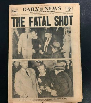 1963 Nov.  25 Ny Daily News Newspaper Oswald Assassinated/jack Ruby Pgs 1 - 48