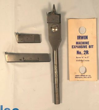 Irwin 2r Drill Press Lock Head Adjust Wood Boring Bit Bores:7/8 " To 5 " Usa