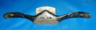 Vintage Stanley No.  51 Spoke Shave Draw Knife With Flat Sole