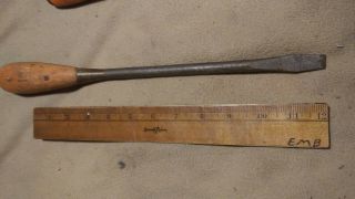 Vintage Large Irwin Us Of A Wood Handle Screwdriver 14 - 1/2” Usa Perfect Handle