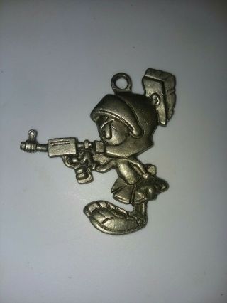 Solid Pewter Silver Marvin The Martian Looney Tunes Figurine Silver Keychain 6