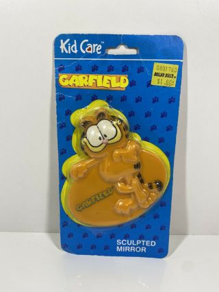 Vintage Garfield Sculpted Mirror In The Package 1978 Kid Care