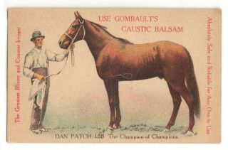 Dan Patch Race Horse Ad Card,  Gombault 