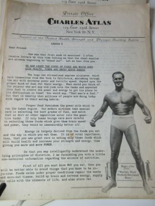 CHARLES ATLAS COURSE LESSONS 2,  3,  5,  6,  7,  8,  9,  10,  11 from 1950 ' s jiu jitsu 2