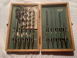 Vintage Irwin Wood Auger Drill Bit Set With Box & Booklet