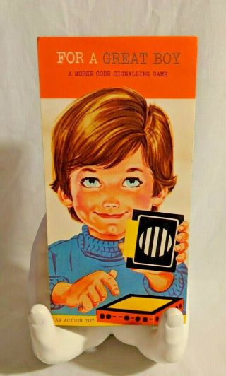 Vintage Norcross Boy Greeting Card Punch Out Toy Morse Code Radio Man Telegraphy