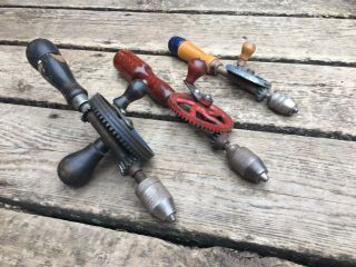 Old Vintage Antique Tools Hand Drill Stanley No.  1220 Mohawk Usa Bit Brace