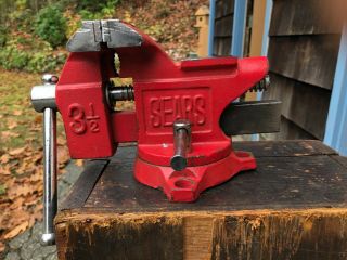 Sears 3 1/2 Swivel Bench Vise Anvil Horn Pipe Jaws Vice