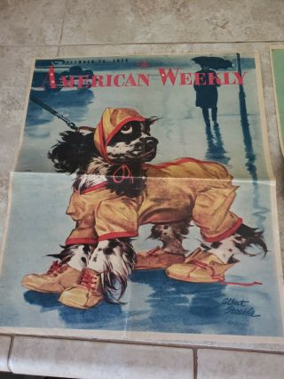 1954,  1955 (2),  1956 The American Weekly Newspaper Cover Page Dogs