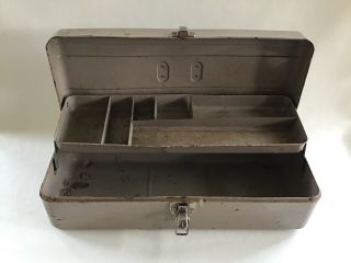 Vintage Union Steel Chest Corp.  19 " Metal Fishing Tackle Tool Utility Box Usa