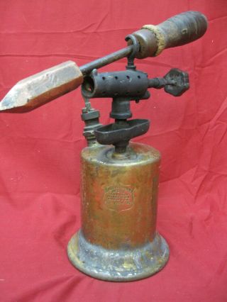Antique Vintage Clayton & Lambert Brass Blow Torch With Soldering Iron 1