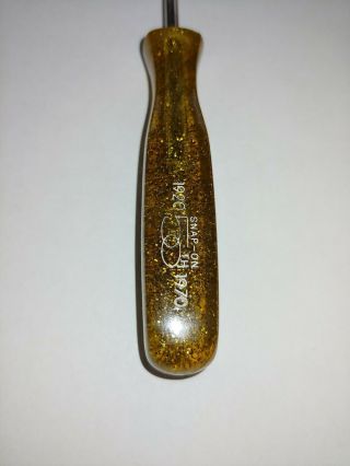 Snap On Tools 50th Anniversary Clear Gold Metal Flake Metallic Screwdriver Rare