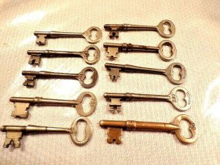 10 Antique/vintage Keys Skeleton Made By Corbin Most Have The Name On Them